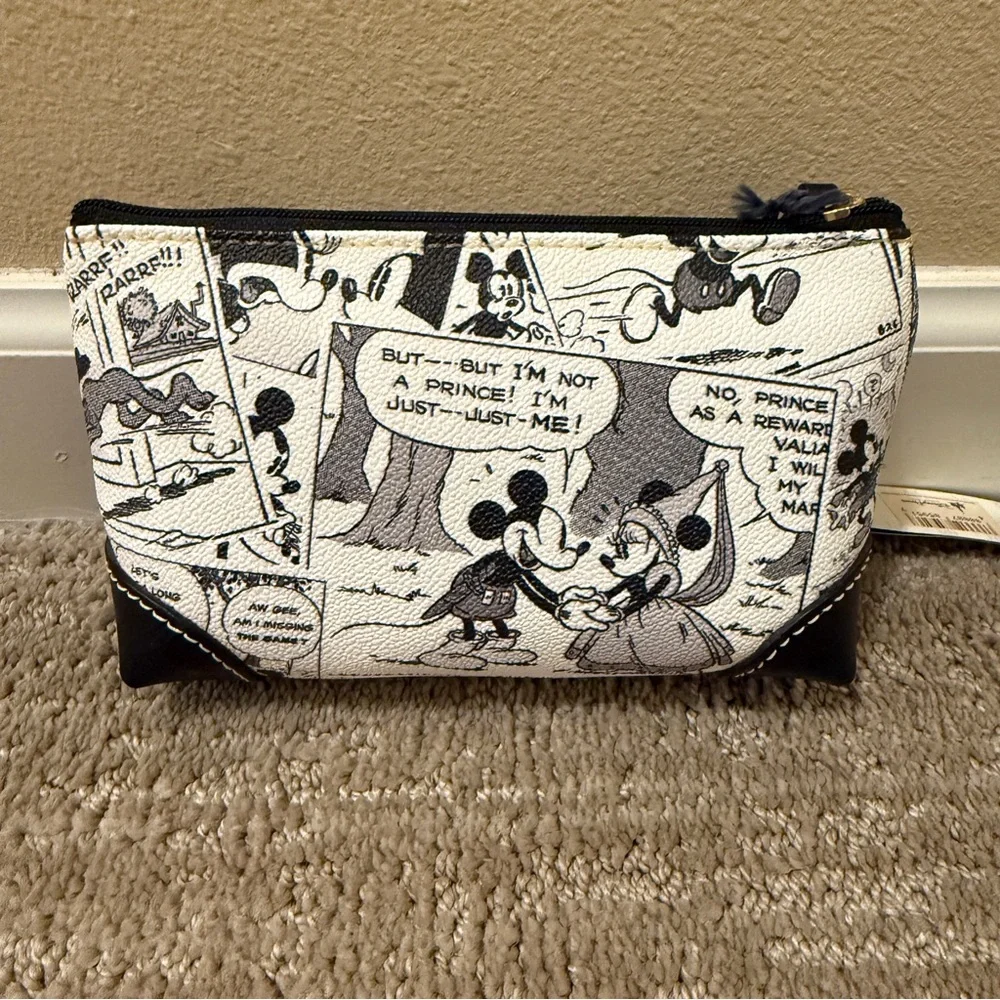 Dooney & Bourke Disney Parks Comics Sketch Pouch Case Black & White Mickey Mouse